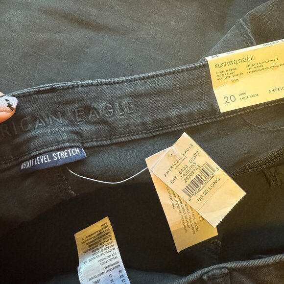 American Eagle Hi-Rise Jeggings Black Size 20 Long NWT - Picture 5 of 10